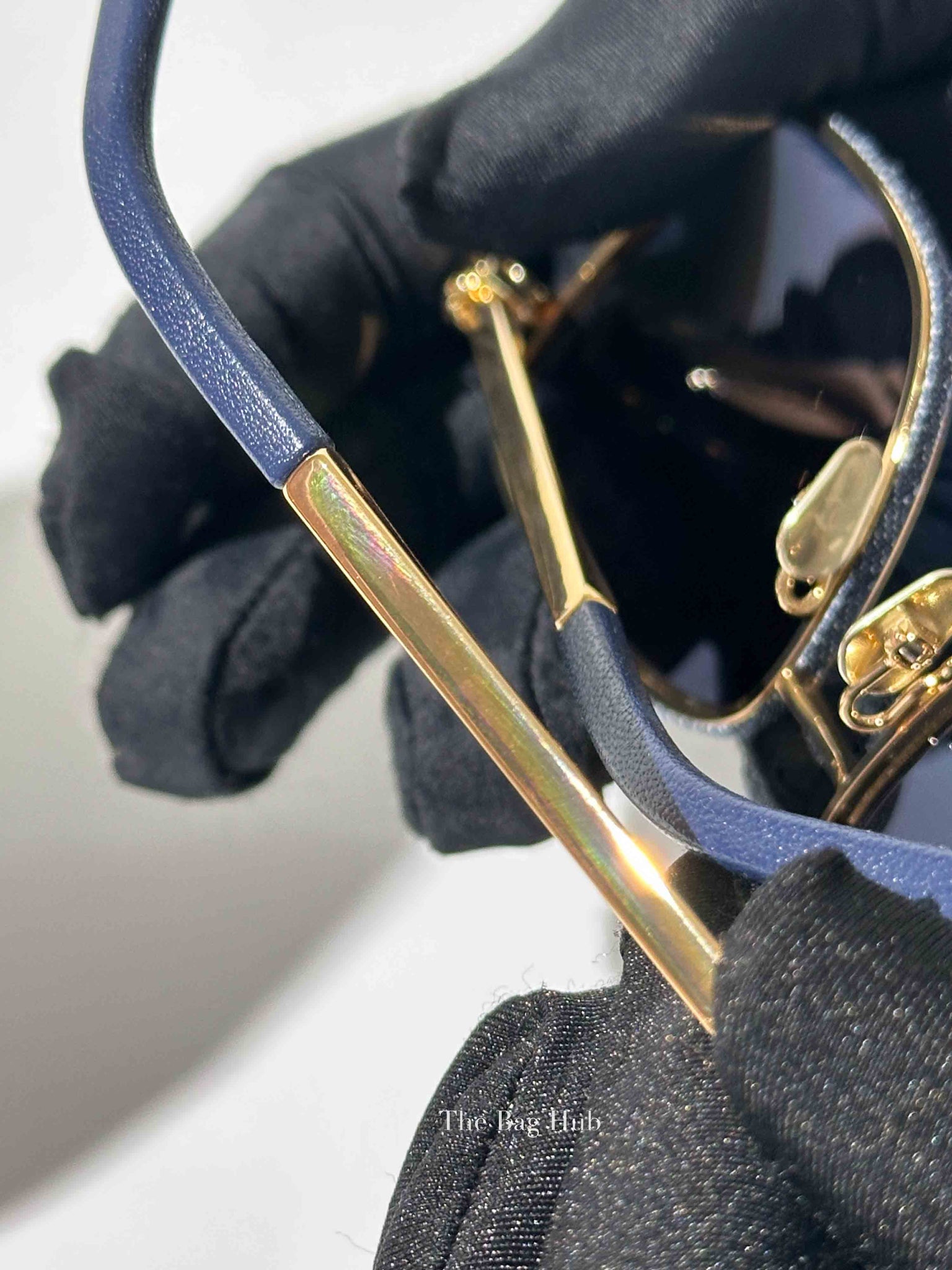 Chanel Blue Metal Cat Eye Sunglasses