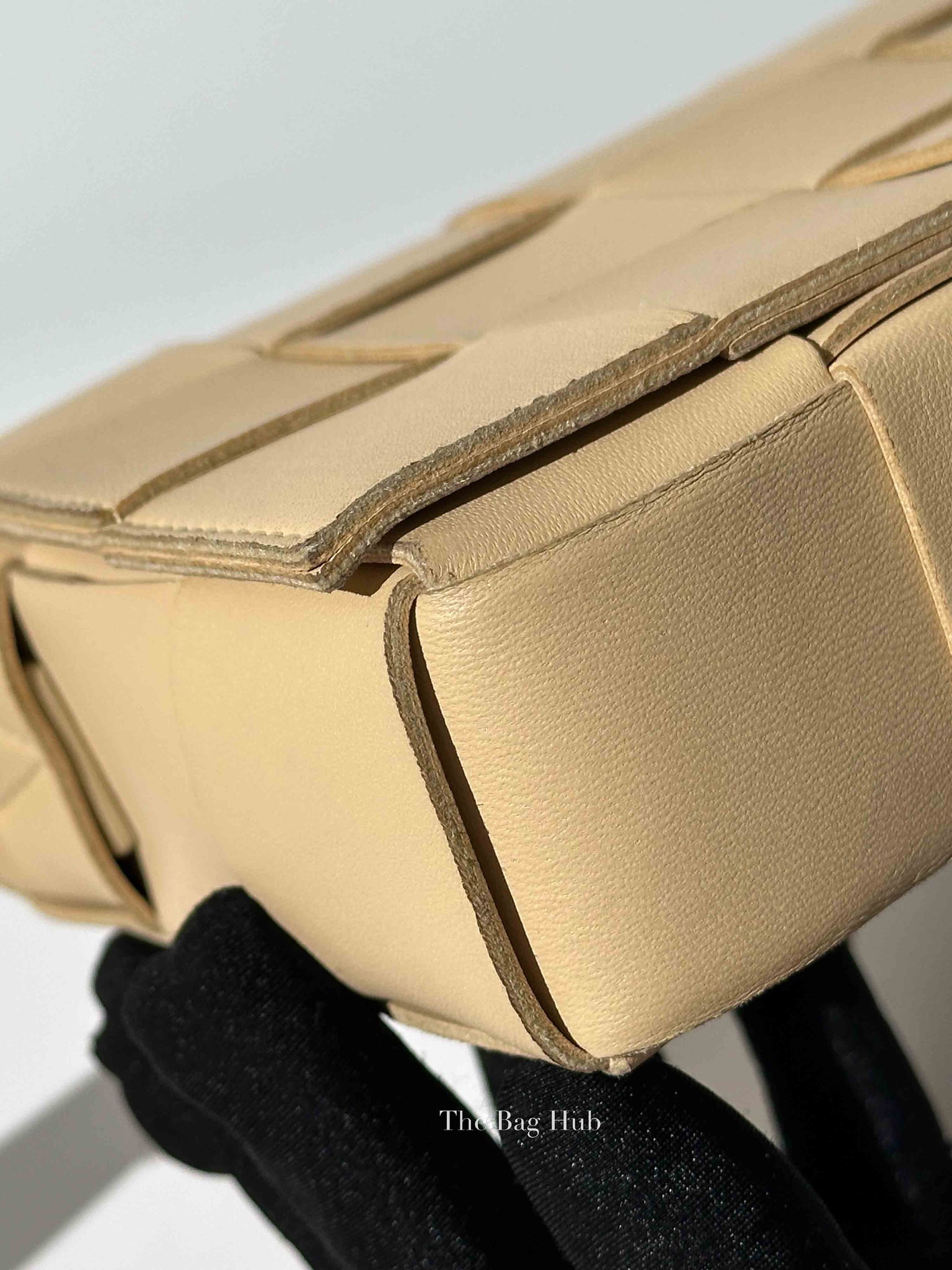 Bottega Veneta Almond Leather Intrecciato Cassette Crossbody Bag