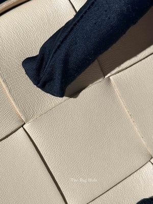 Bottega Veneta Almond Leather Intrecciato Cassette Crossbody Bag