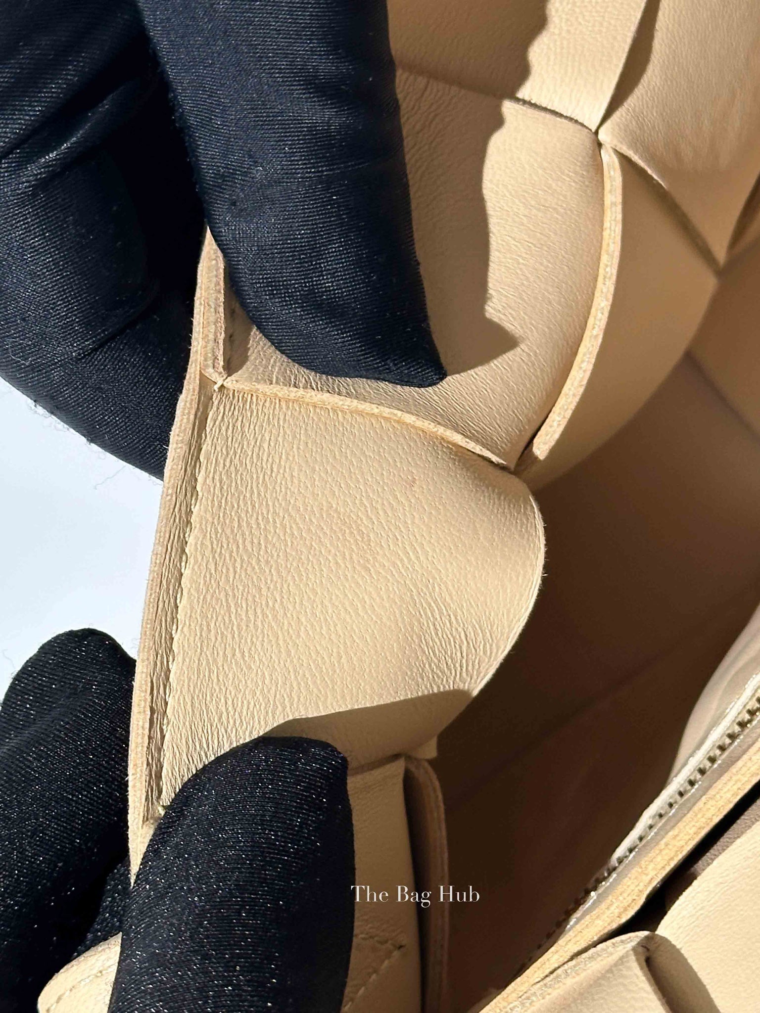 Bottega Veneta Almond Leather Intrecciato Cassette Crossbody Bag