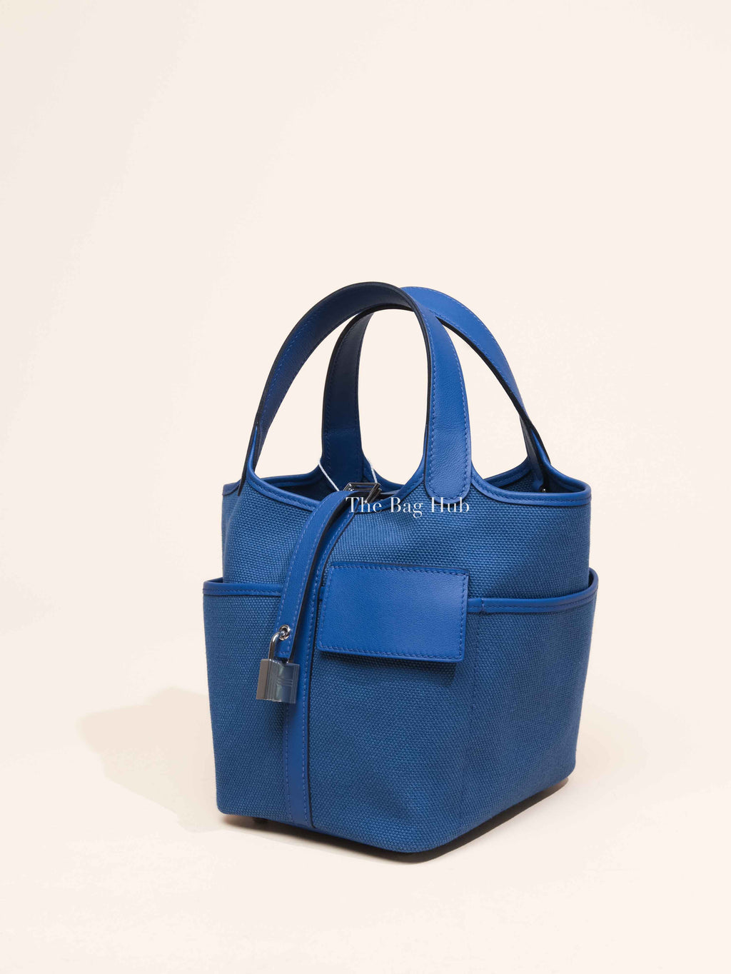 Hermes Bleu Royal Swift/Toile Canvas Picotin Cargo 18 PHW