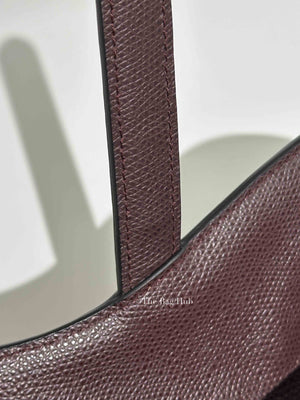 Christian Dior Plum Grained Leather Saddle Medium Bag GHW