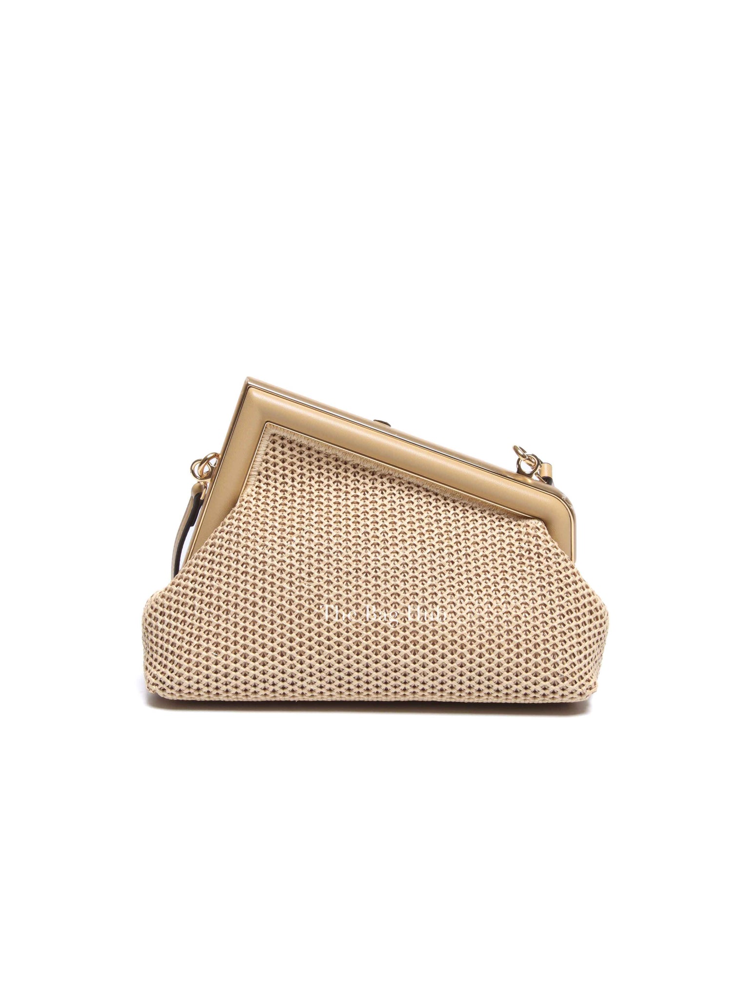 Fendi Natural Sahara Raffia Nappa Macrame Small Fendi First Bag