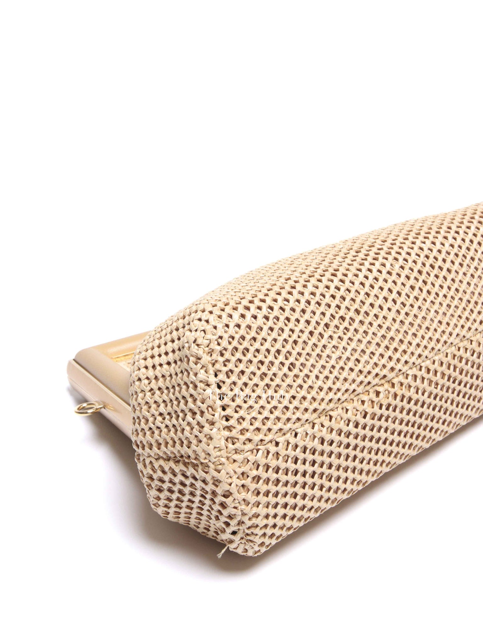 Fendi Natural Sahara Raffia Nappa Macrame Small Fendi First Bag