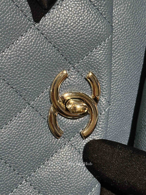 Chanel Blue Shiny Caviar Quilted Small Cargo Duma Backpack