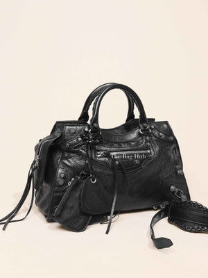 Balenciaga Black Agneau Arena Neo Cagole City Bag
