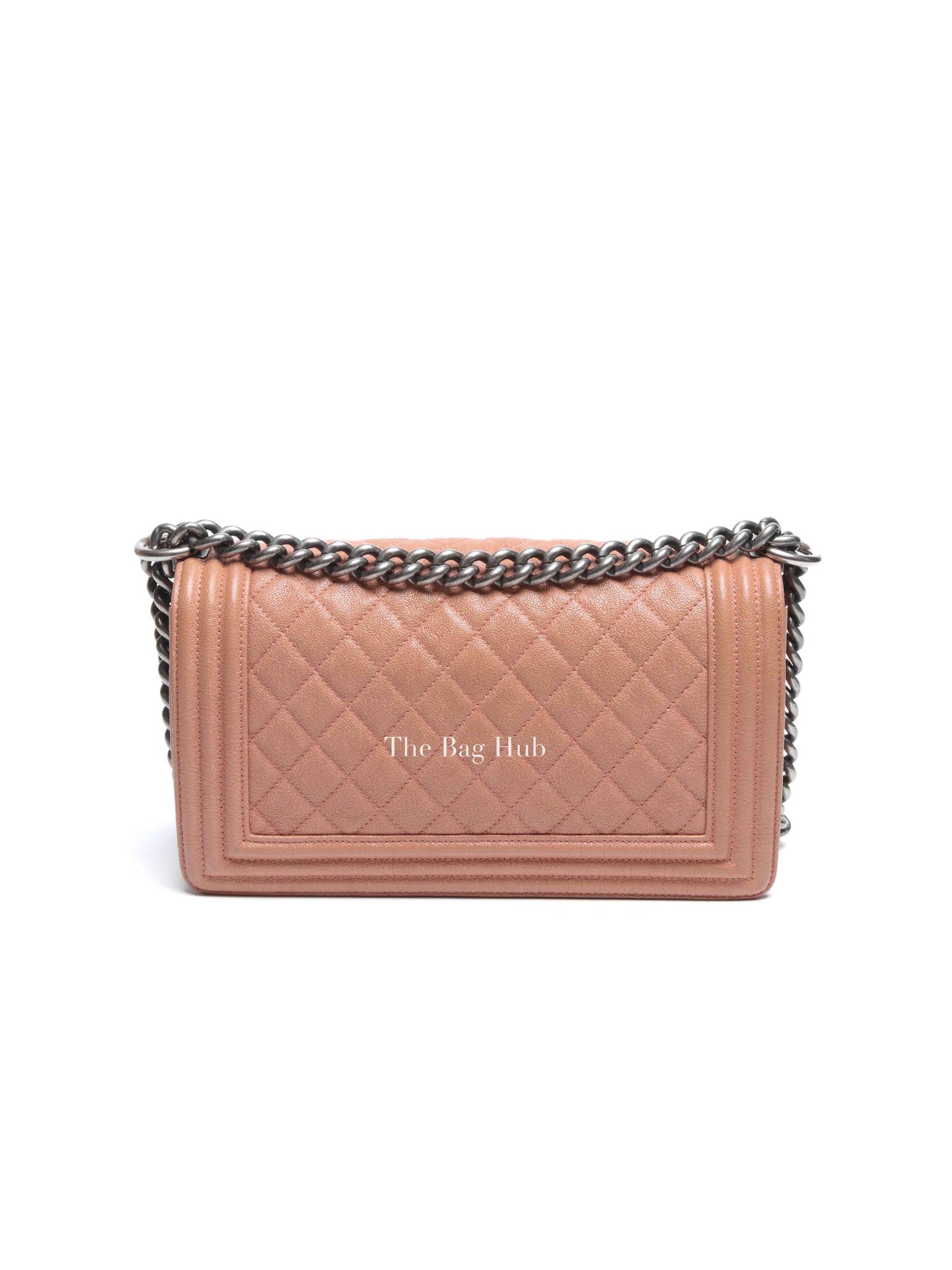 Chanel Light Brown Caviar Quilted New Medium Le Boy Flap Bag