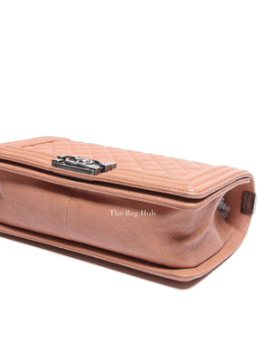 Chanel Light Brown Caviar Quilted New Medium Le Boy Flap Bag