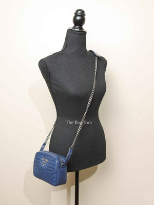 Prada Bluette Soft Calfskin Diagramme Mini Crossbody Bag