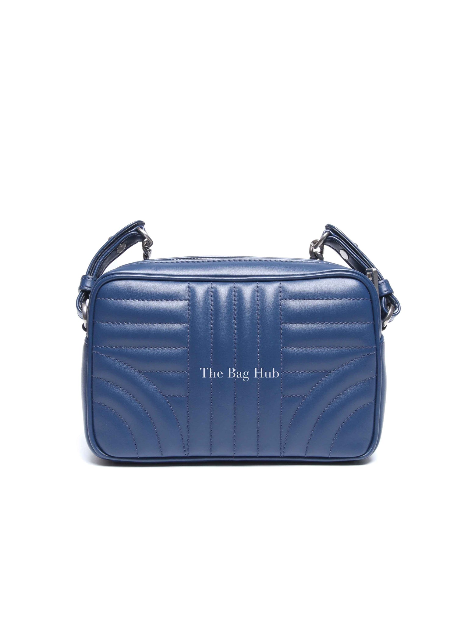 Prada Bluette Soft Calfskin Diagramme Mini Crossbody Bag