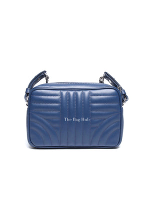 Prada Bluette Soft Calfskin Diagramme Mini Crossbody Bag