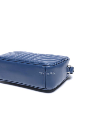 Prada Bluette Soft Calfskin Diagramme Mini Crossbody Bag