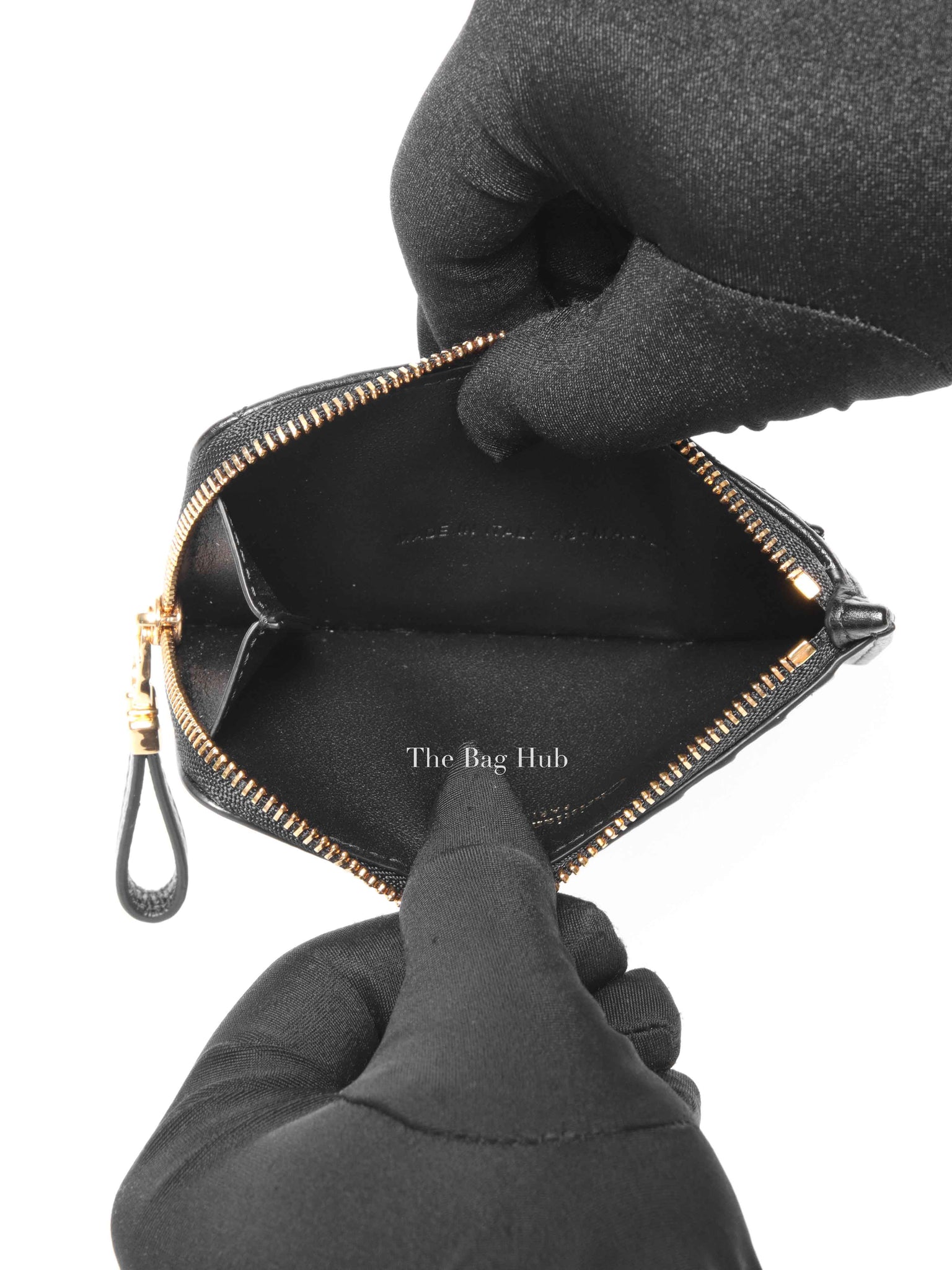 Dior Black Calfskin Cannage Caro Cosmos Zipped Card Holder