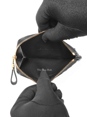 Dior Black Calfskin Cannage Caro Cosmos Zipped Card Holder