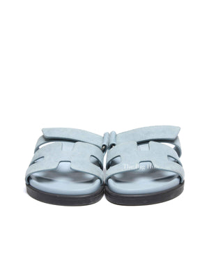 Hermes Blue Suede Chypre Sandals Size 35.5