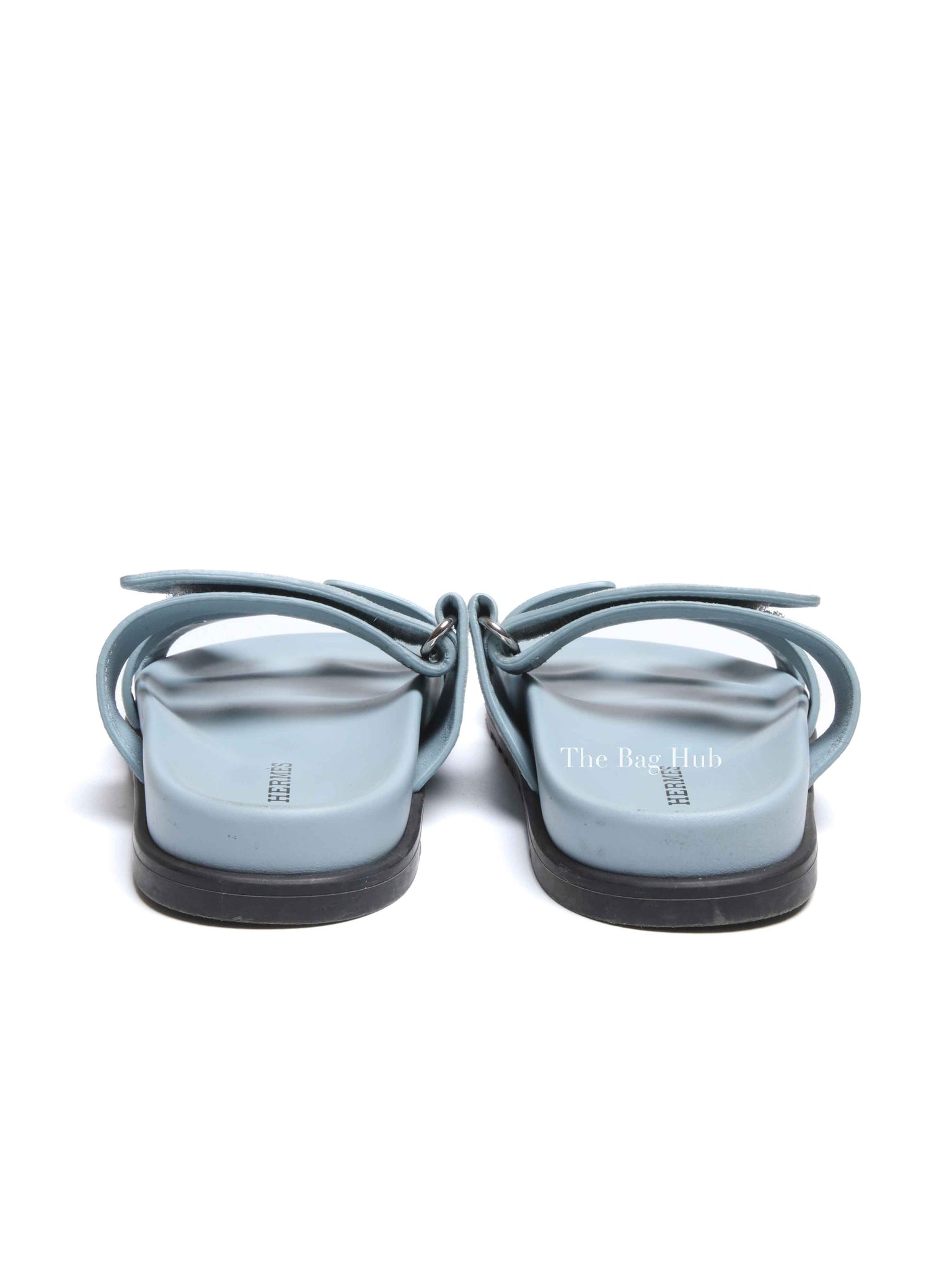 Hermes Blue Suede Chypre Sandals Size 35.5