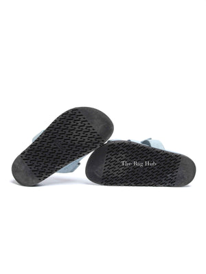 Hermes Blue Suede Chypre Sandals Size 35.5