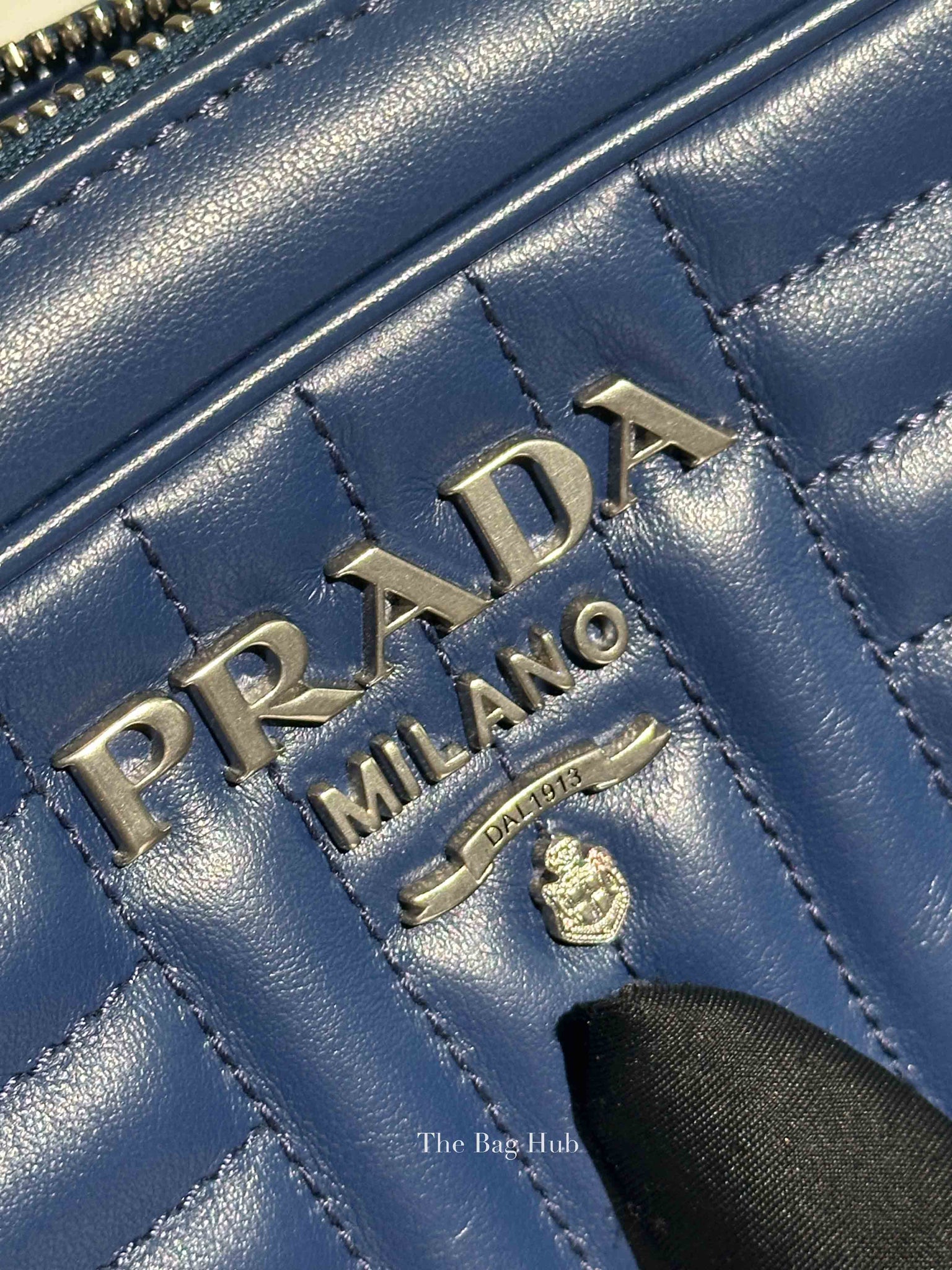 Prada Bluette Soft Calfskin Diagramme Mini Crossbody Bag