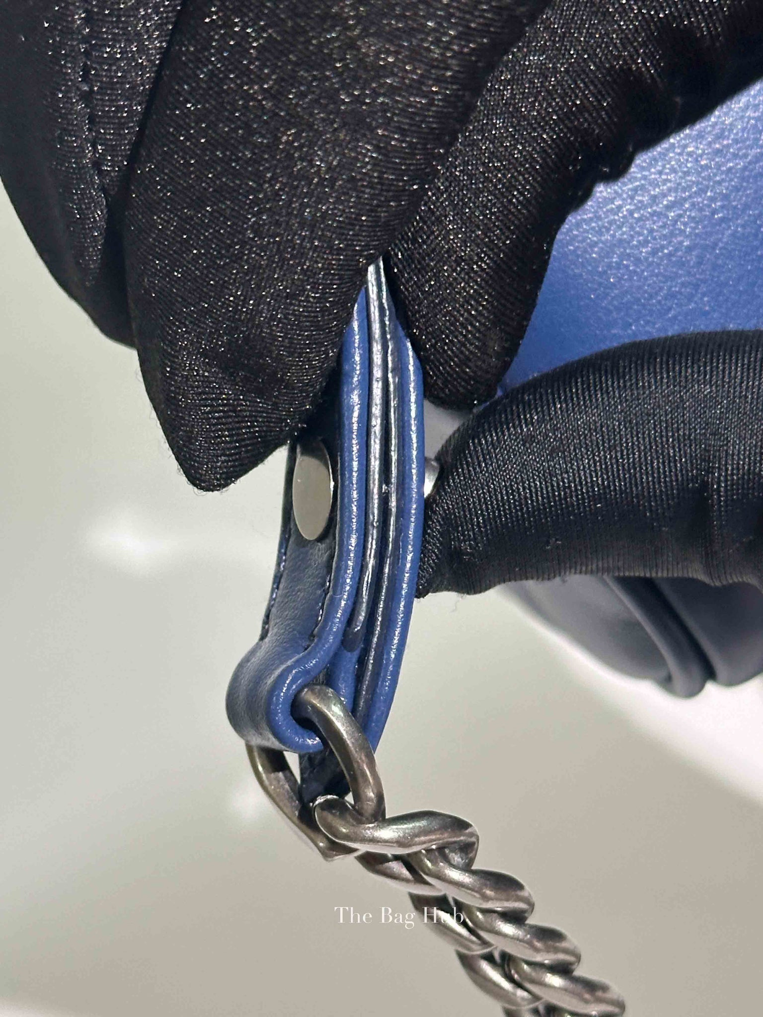 Prada Bluette Soft Calfskin Diagramme Mini Crossbody Bag