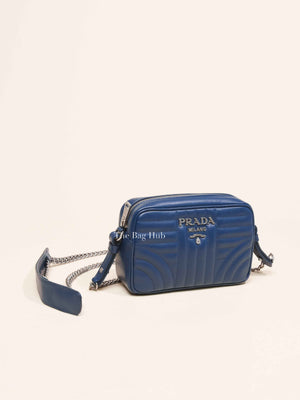 Prada Bluette Soft Calfskin Diagramme Mini Crossbody Bag