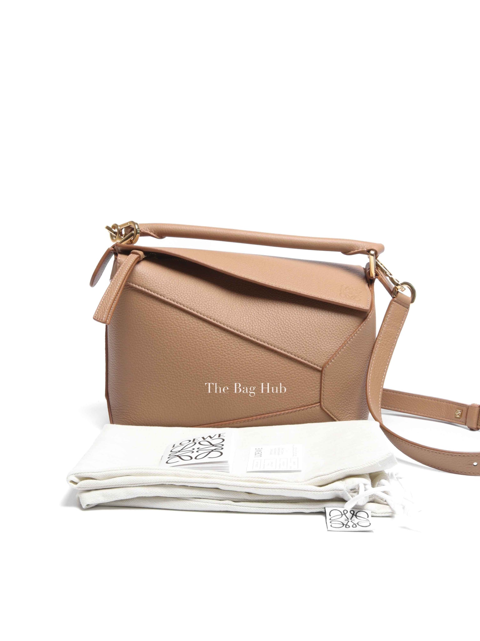 Loewe Toffee Soft Grained Leather Small Puzzle Edge Bag