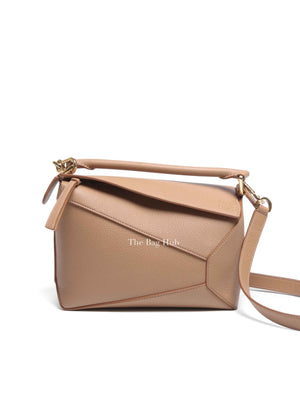 Loewe Toffee Soft Grained Leather Small Puzzle Edge Bag
