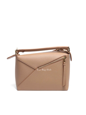 Loewe Toffee Soft Grained Leather Small Puzzle Edge Bag