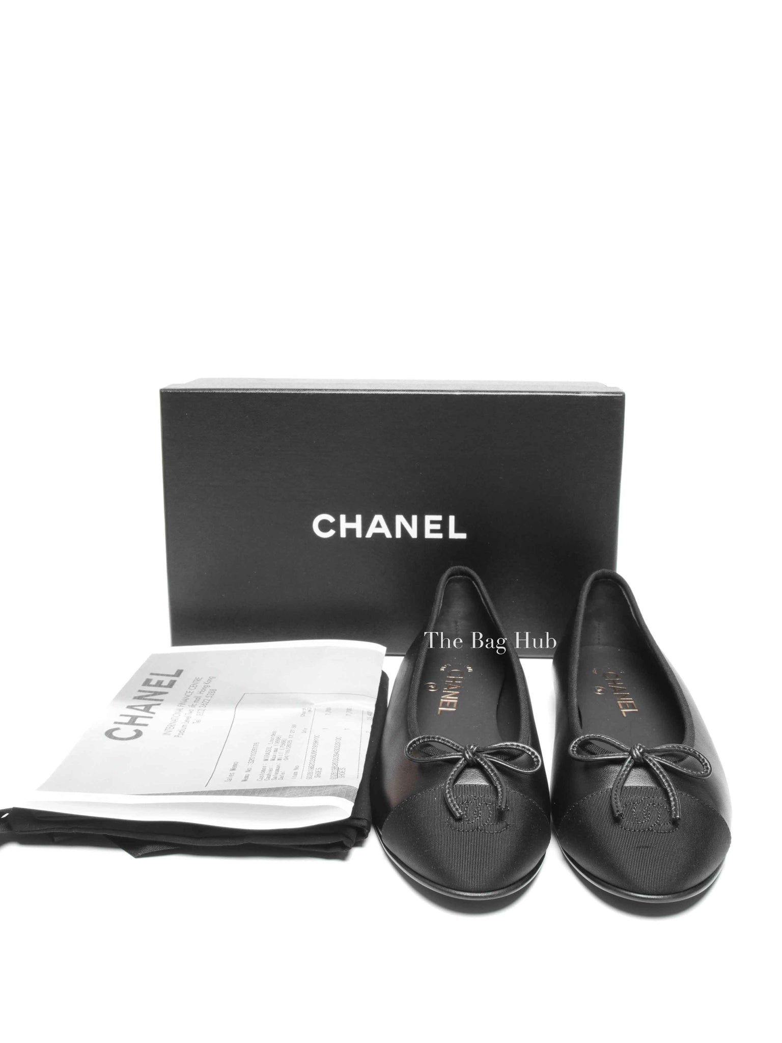 Chanel Black Leather Ballet Flats Size 39C