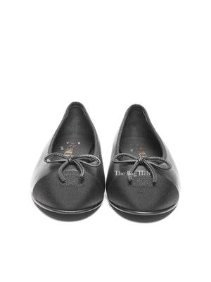 Chanel Black Leather Ballet Flats Size 39C