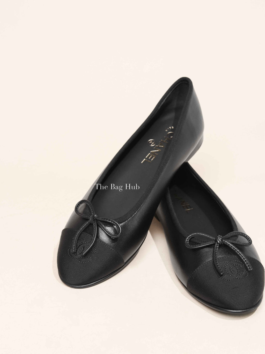 Chanel Black Leather Ballet Flats Size 39C