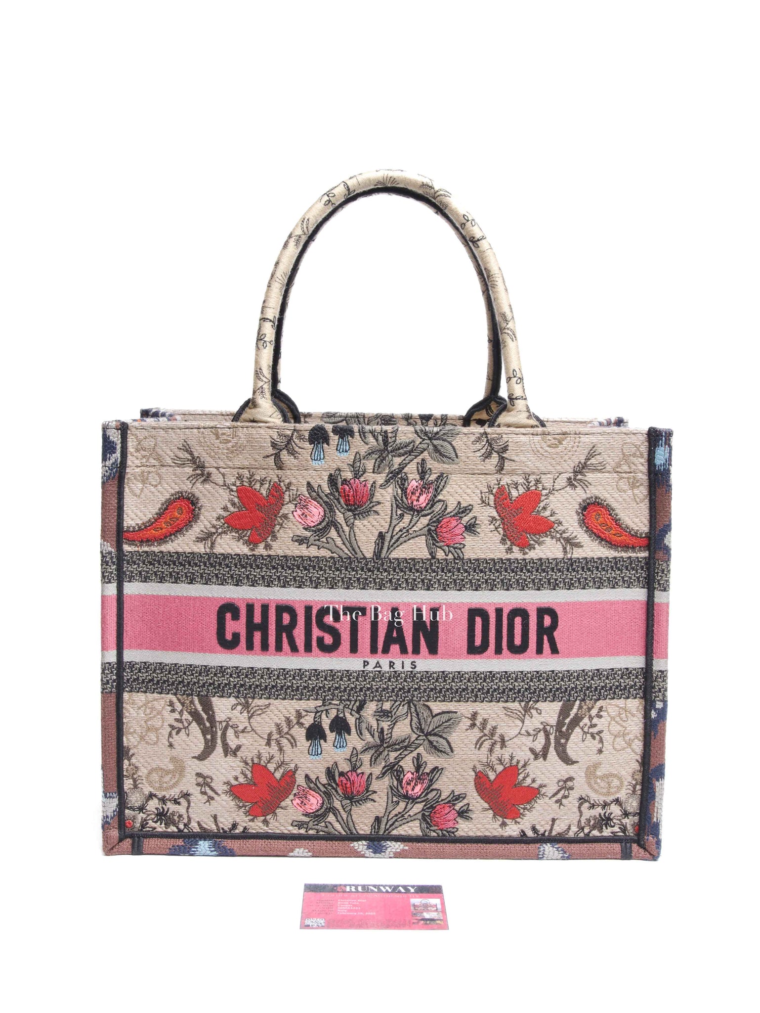 Dior Multicolor Floral Embroidered Canvas Medium Book Tote