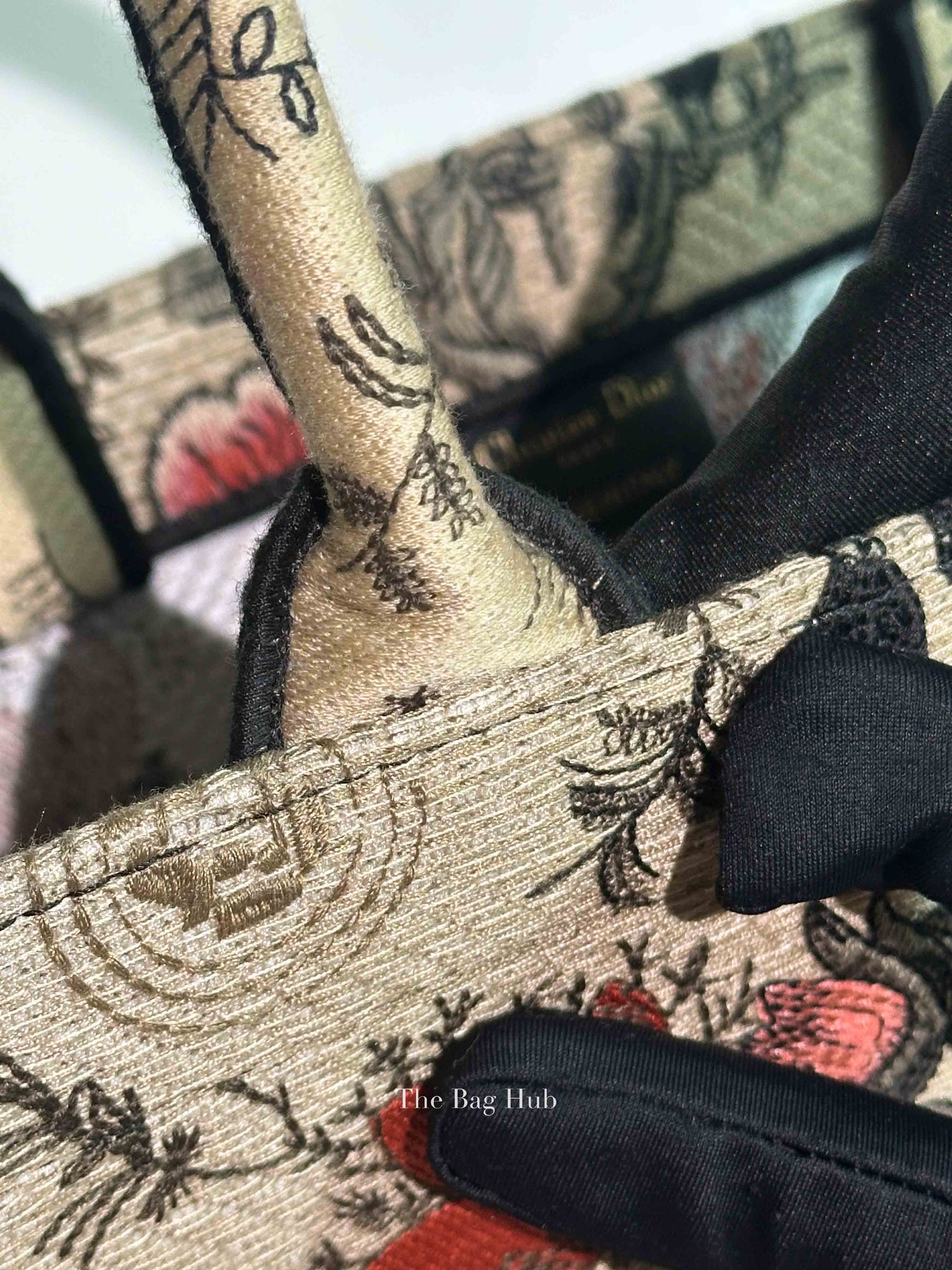 Dior Multicolor Floral Embroidered Canvas Medium Book Tote