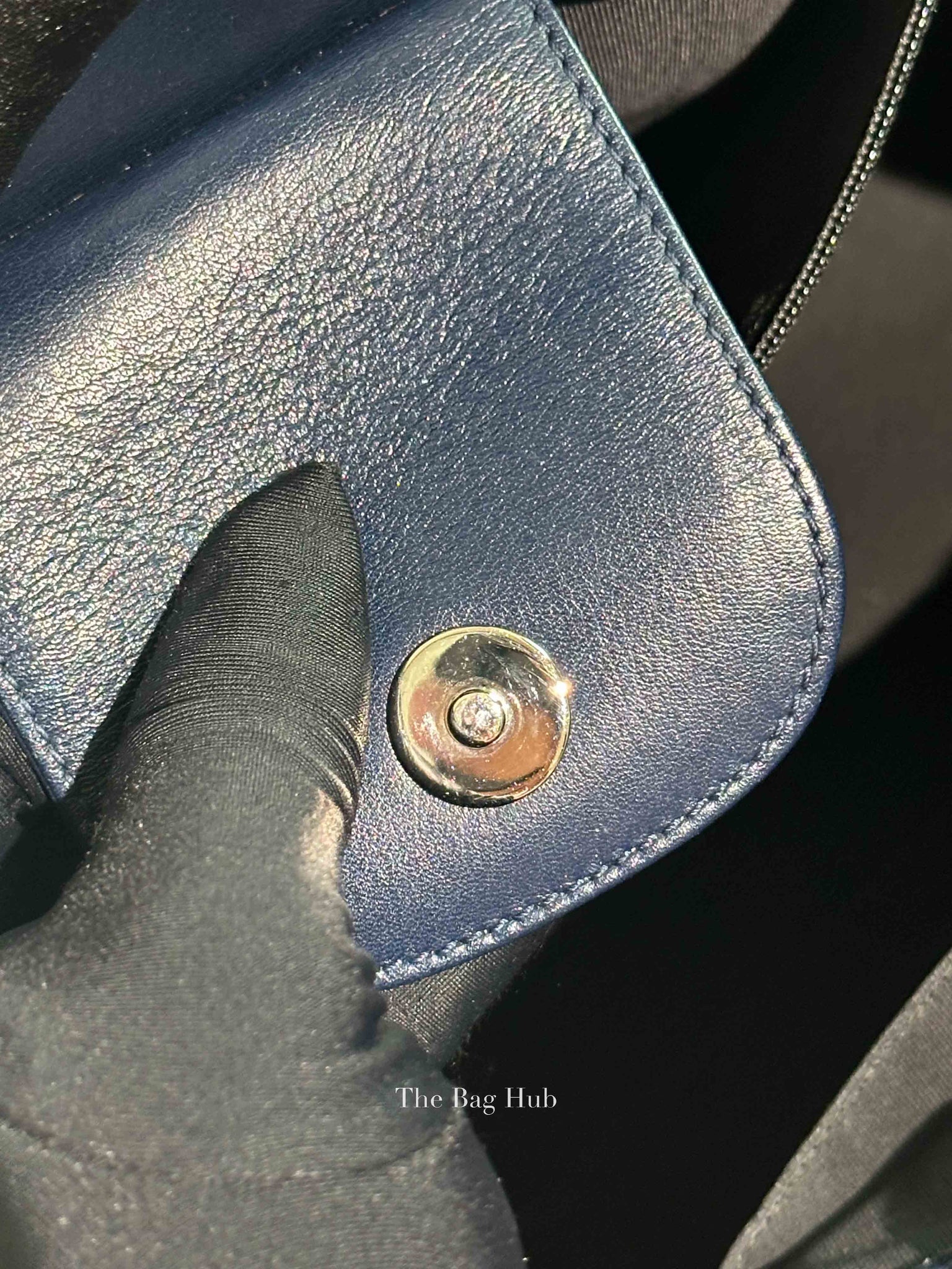 Chanel Blue/Black Leather Le Boy Large Tote Bag SHW