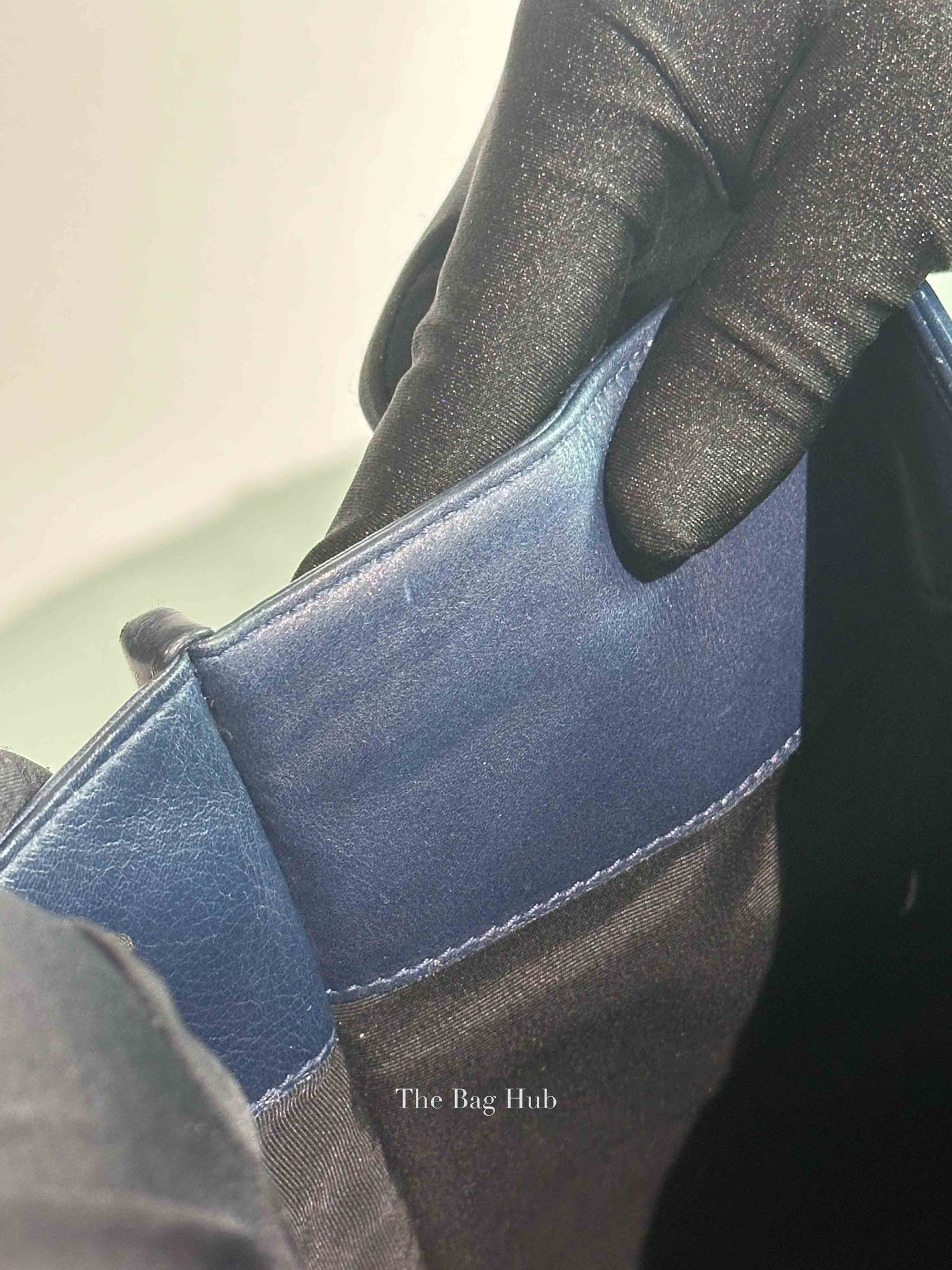 Chanel Blue/Black Leather Le Boy Large Tote Bag SHW