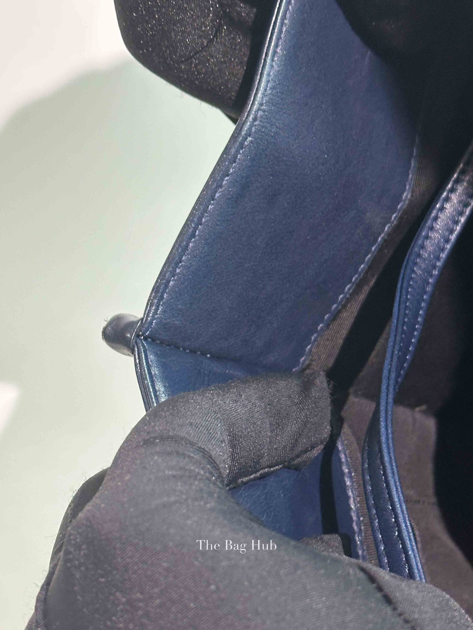 Chanel Blue/Black Leather Le Boy Large Tote Bag SHW
