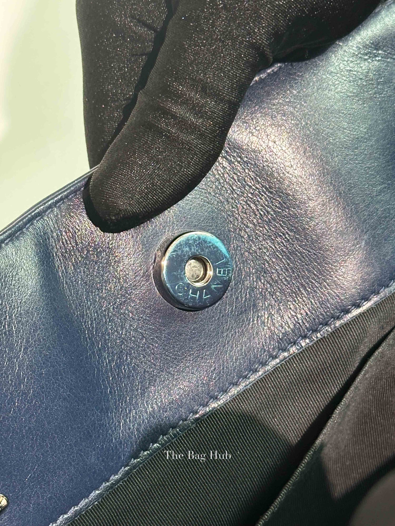 Chanel Blue/Black Leather Le Boy Large Tote Bag SHW