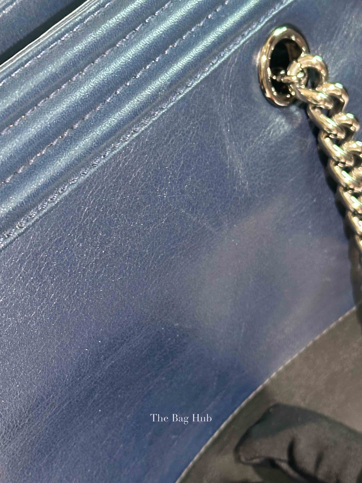 Chanel Blue/Black Leather Le Boy Large Tote Bag SHW