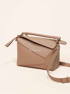 Loewe Toffee Soft Grained Leather Small Puzzle Edge Bag