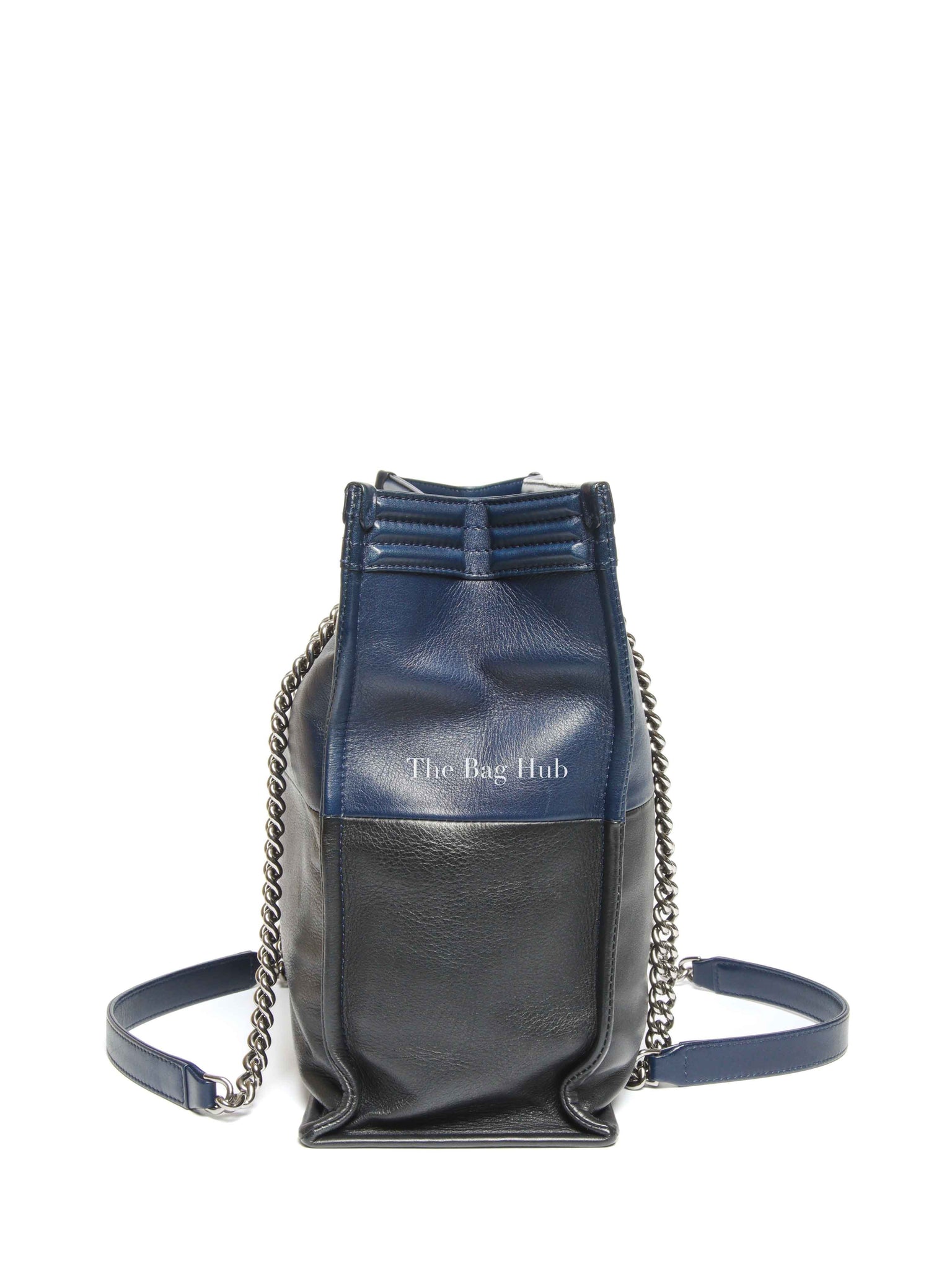 Chanel Blue/Black Leather Le Boy Large Tote Bag SHW
