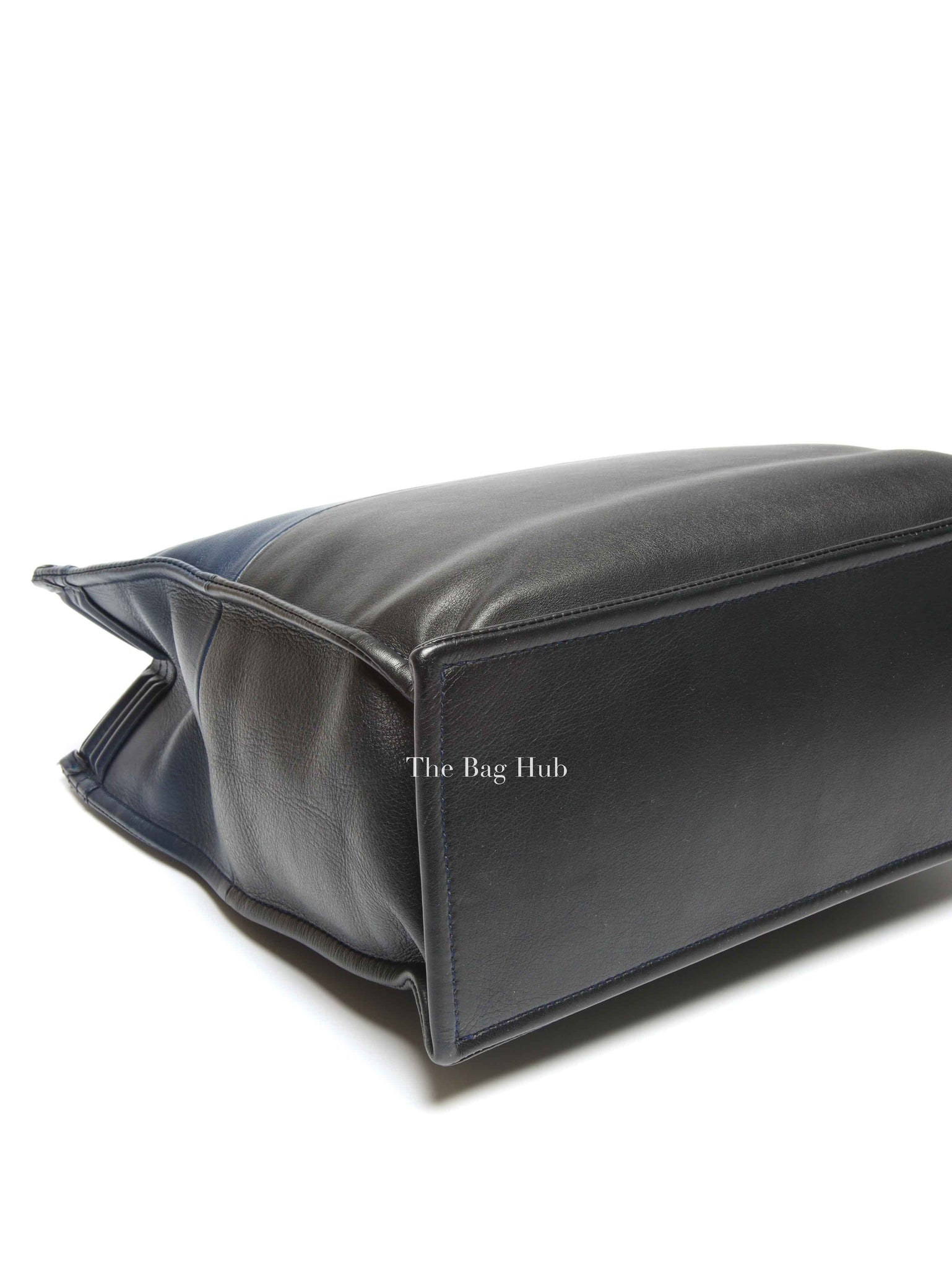 Chanel Blue/Black Leather Le Boy Large Tote Bag SHW