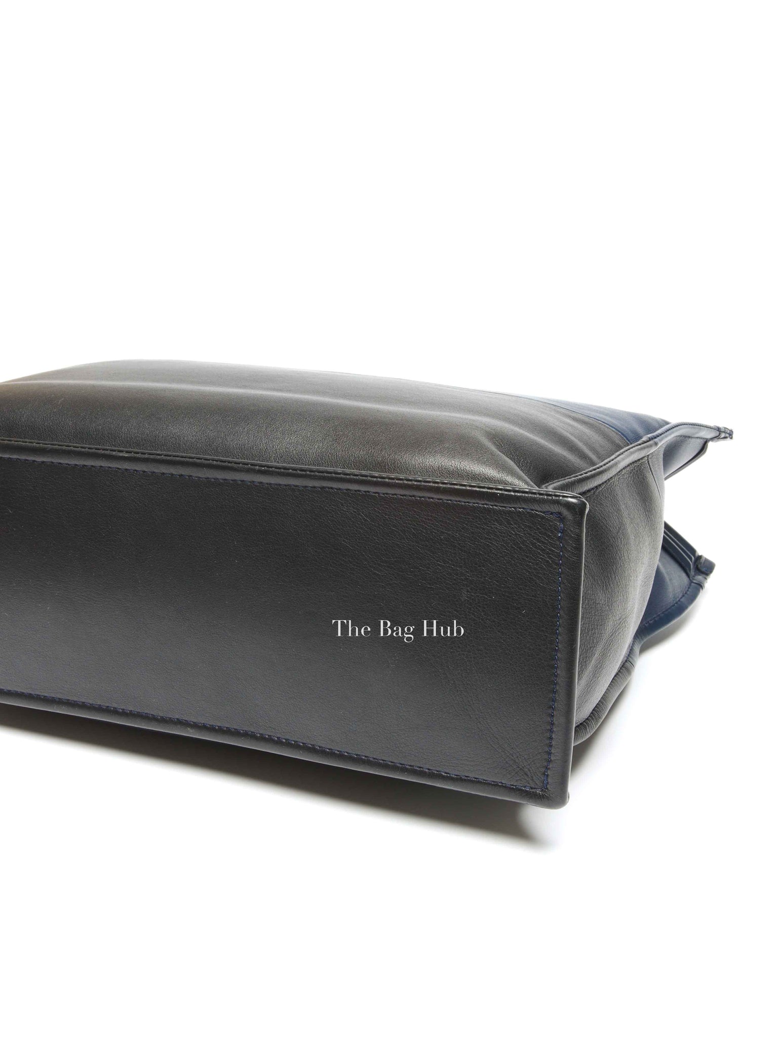 Chanel Blue/Black Leather Le Boy Large Tote Bag SHW