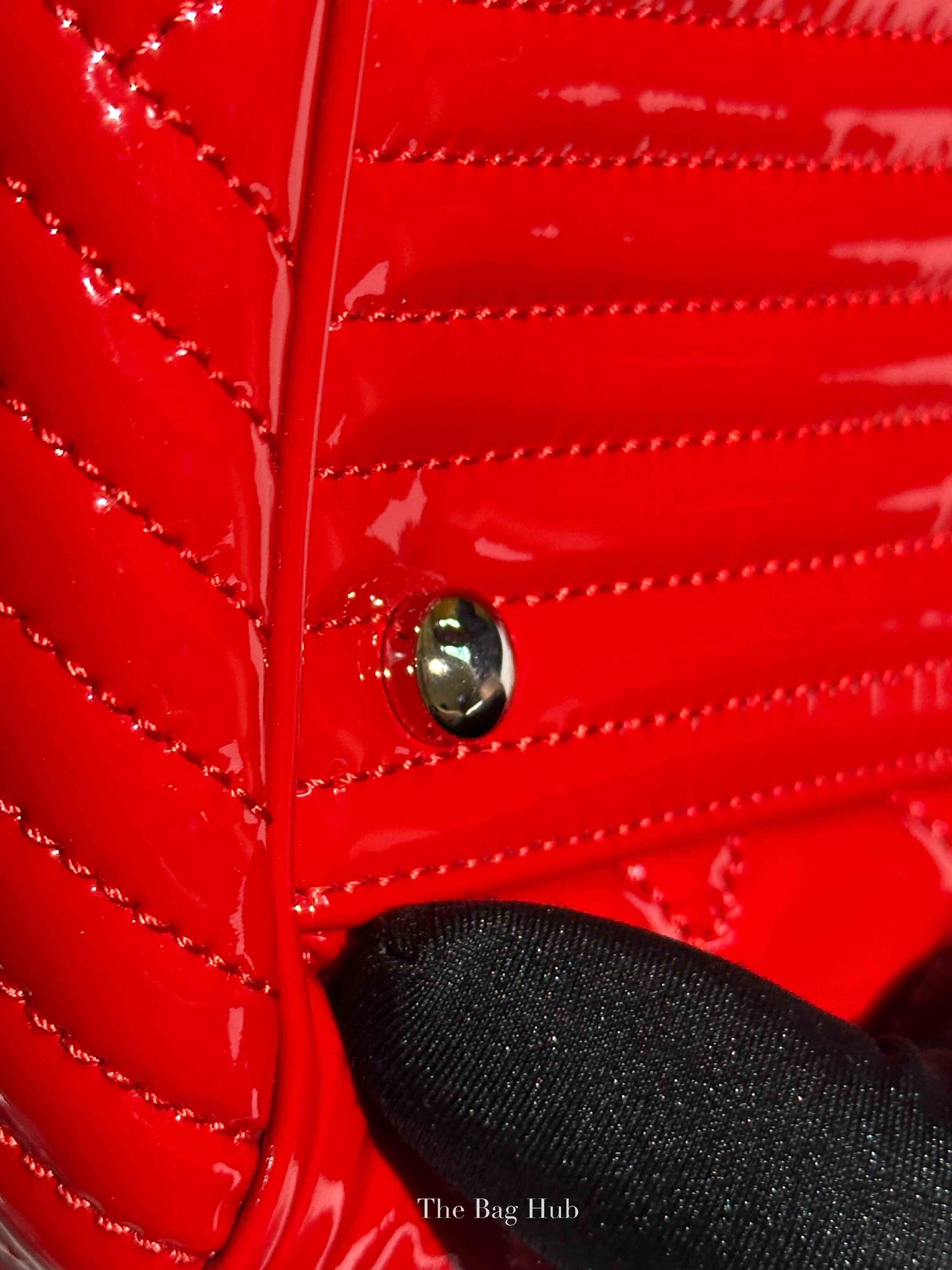 Chanel Red Quilted Patent Large Coco Boy Tote Bag