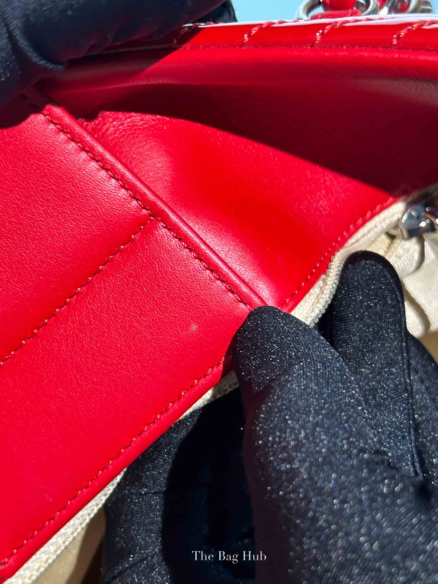 Chanel Red Quilted Patent Large Coco Boy Tote Bag