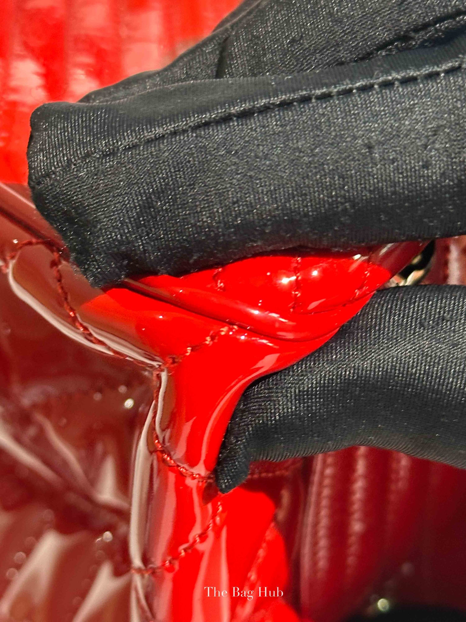 Chanel Red Quilted Patent Large Coco Boy Tote Bag