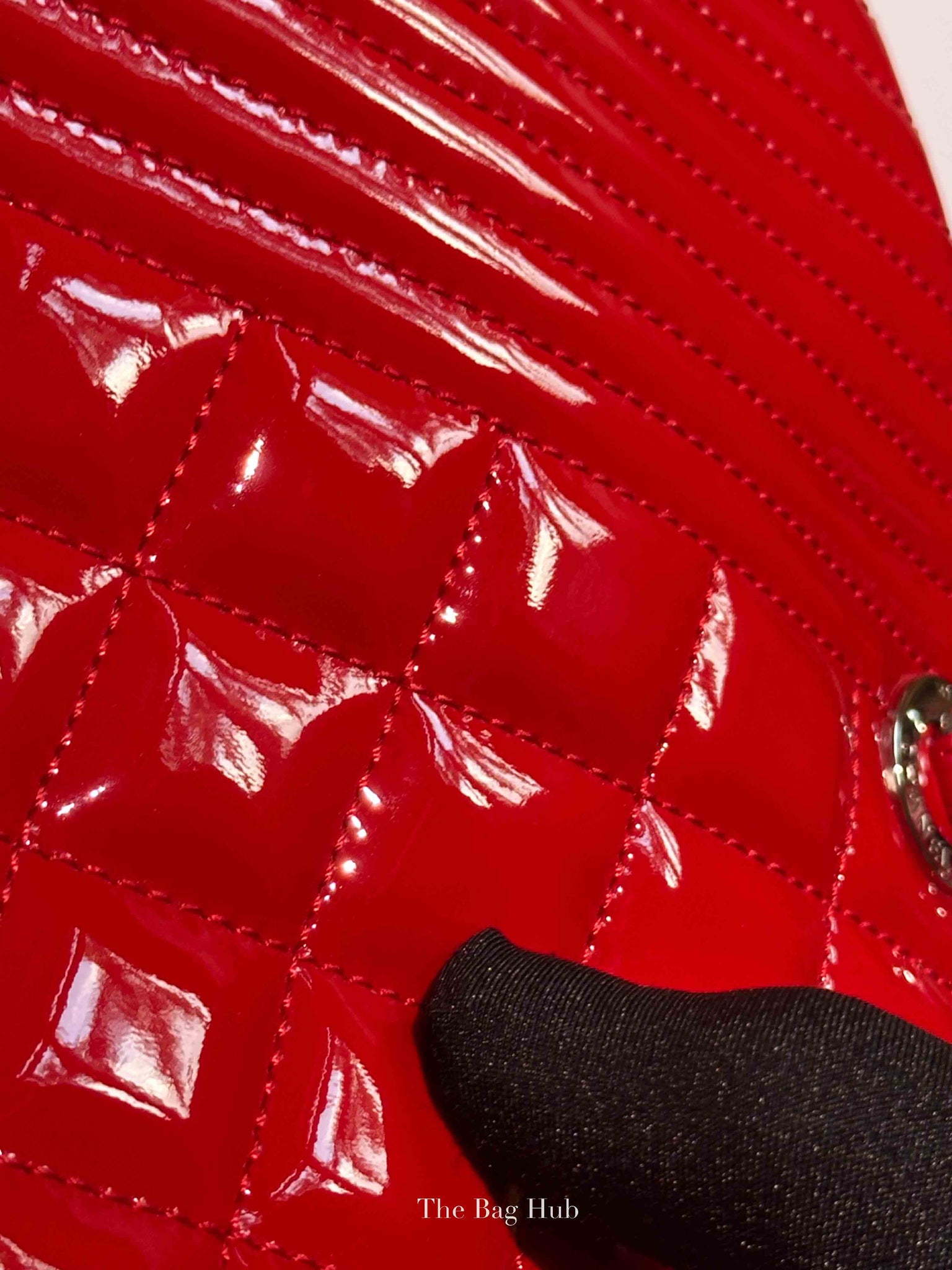 Chanel Red Quilted Patent Large Coco Boy Tote Bag