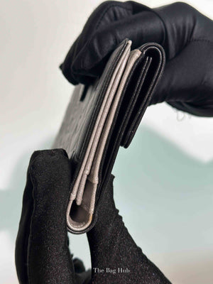 Chanel Black Leather Camellia Long Wallet