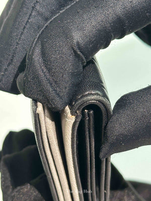 Chanel Black Leather Camellia Long Wallet