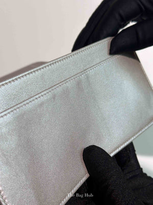 Chanel Black Leather Camellia Long Wallet