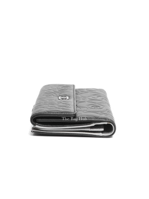 Chanel Black Leather Camellia Long Wallet