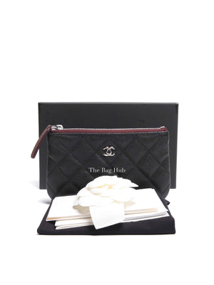 Chanel Black Quilted Caviar Leather Mini O-Case Zip Pouch